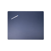 Navy Blue Leatherette Desk Pad w/out Rails, 24 x 19